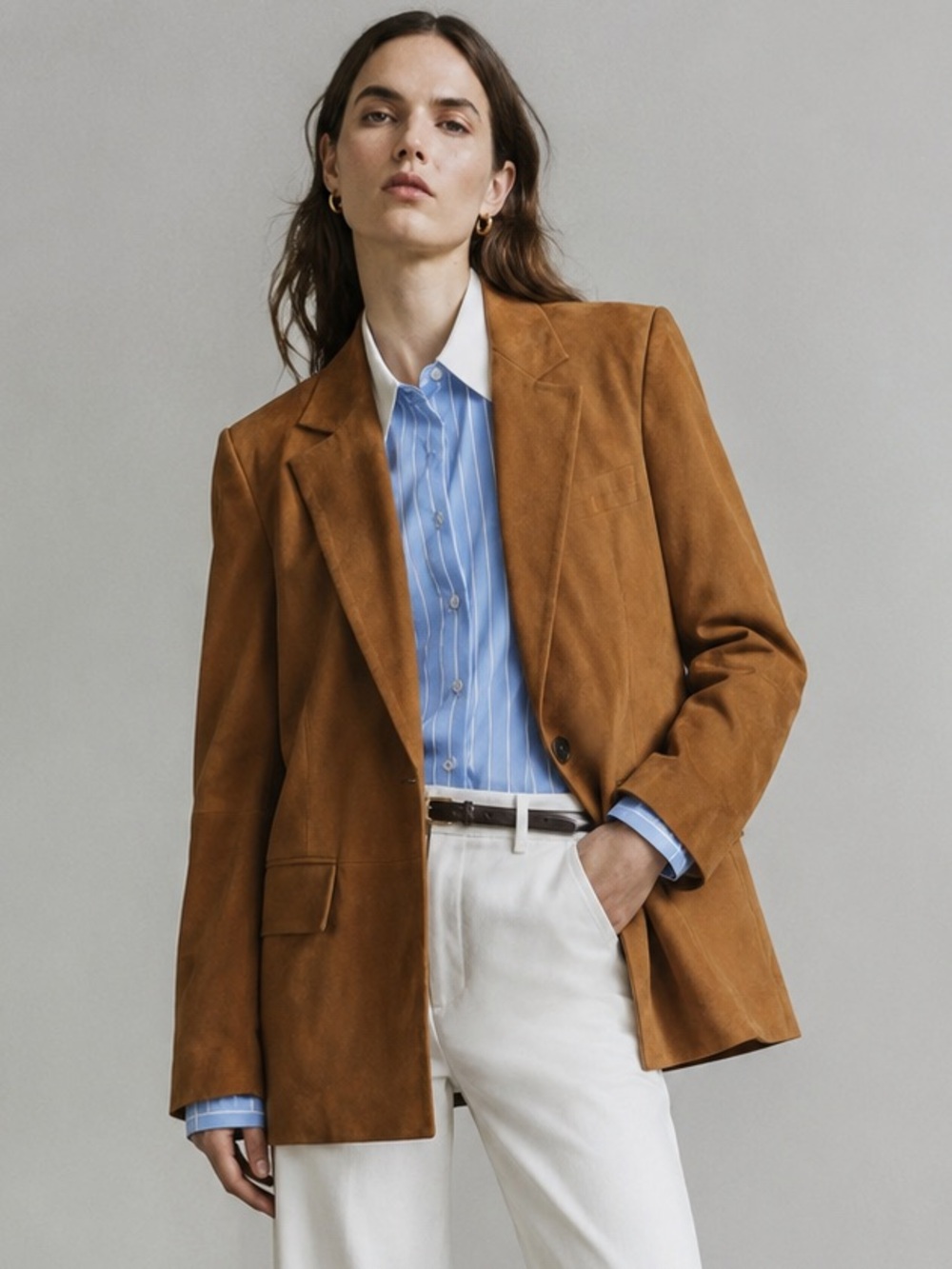 NWT Derek Lam Eurelle Suede Brown Blazer Size 4